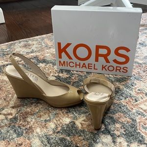 Michael Kors sling-back nude wedge